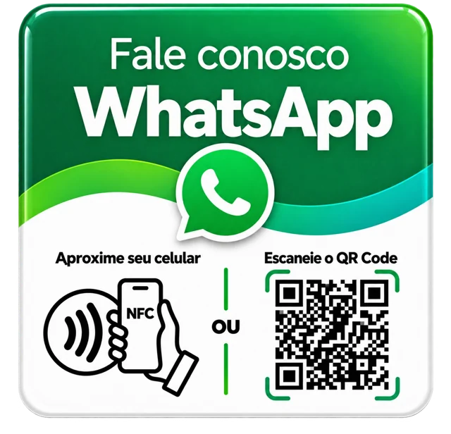 Plaquinha WhatsApp Verde com NFC