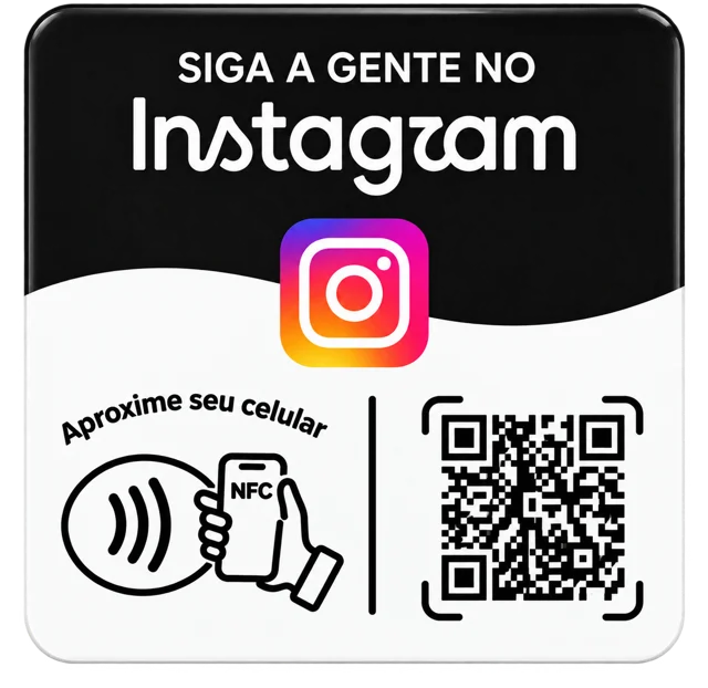 Plaquinha Instagram Preta com NFC