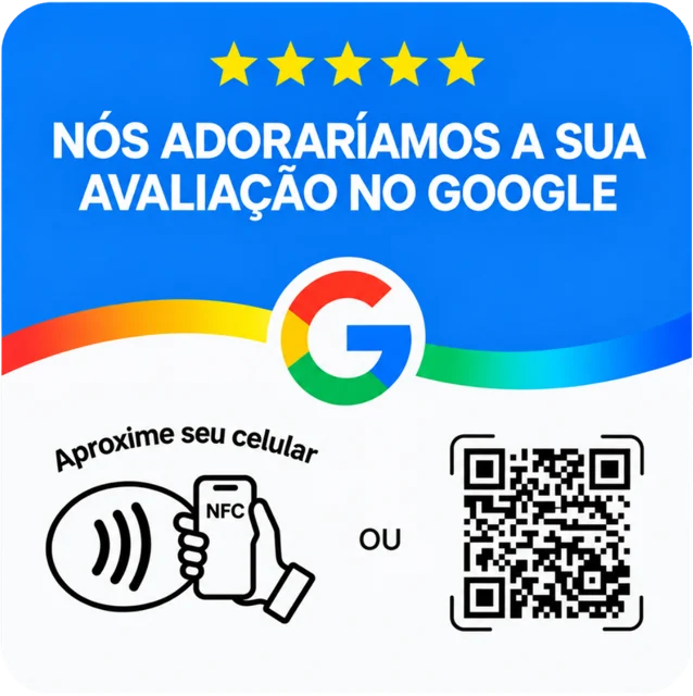 Plaquinha Google Azul com NFC