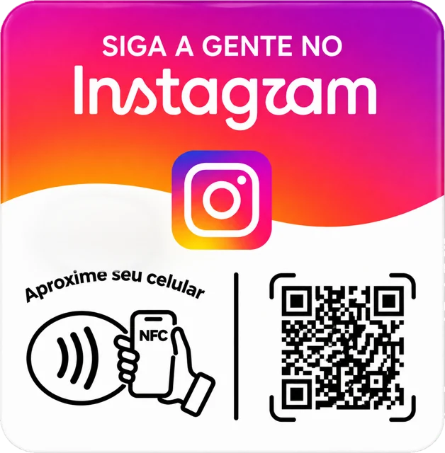 Plaquinha Instagram Rosa com NFC